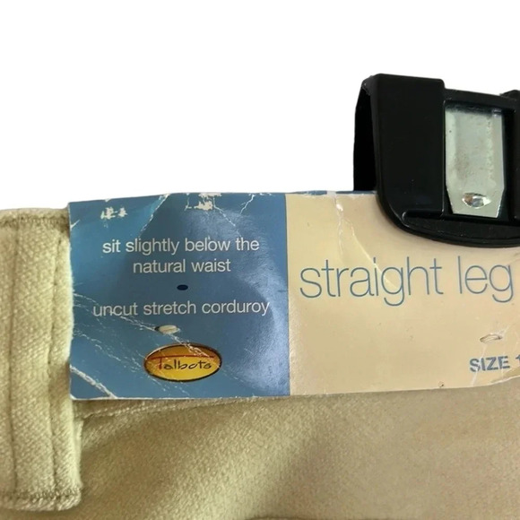 Talbots pants, women size 14P. Off white,high rise,  straight leg,velvety, thick - Picture 6 of 8